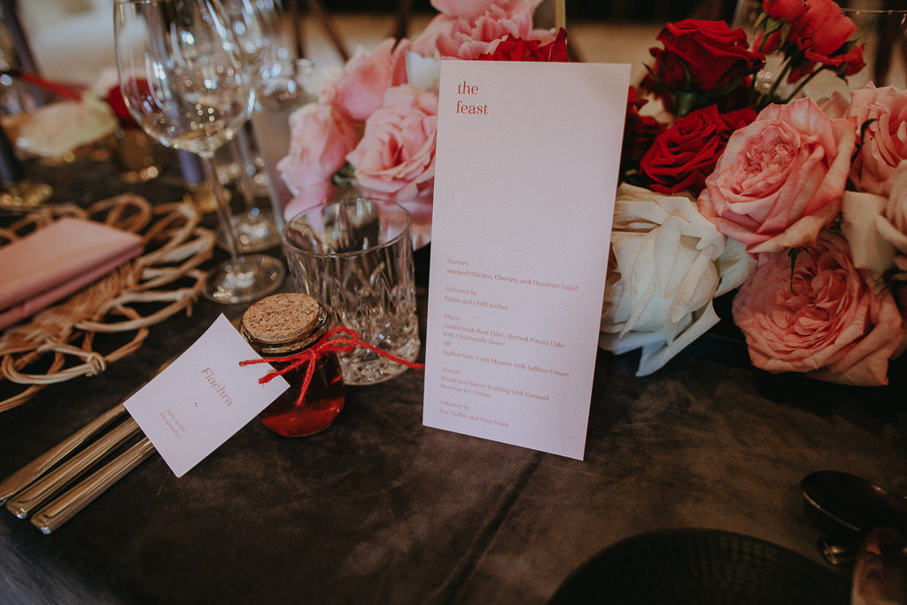 pink wedding stationery