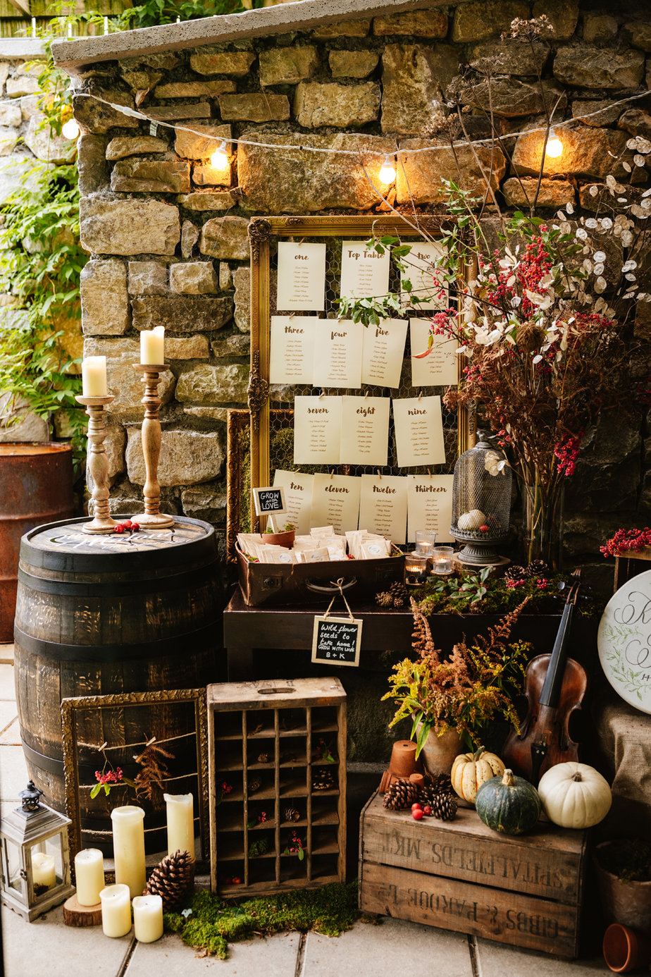 Exterior decor autumn barrel