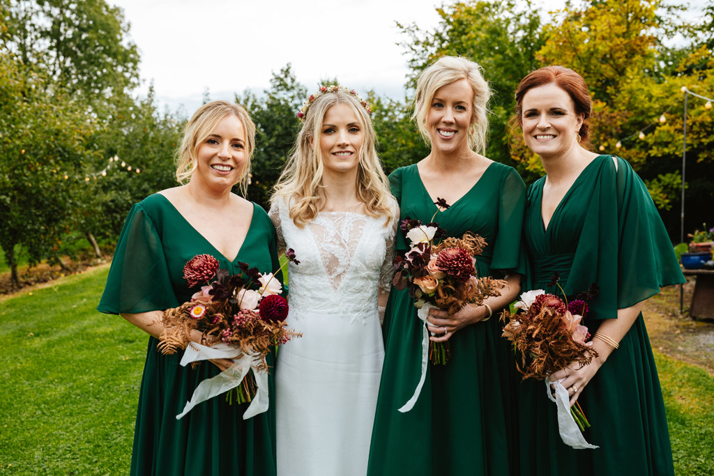 Bride bridesmaids flowers bouquet