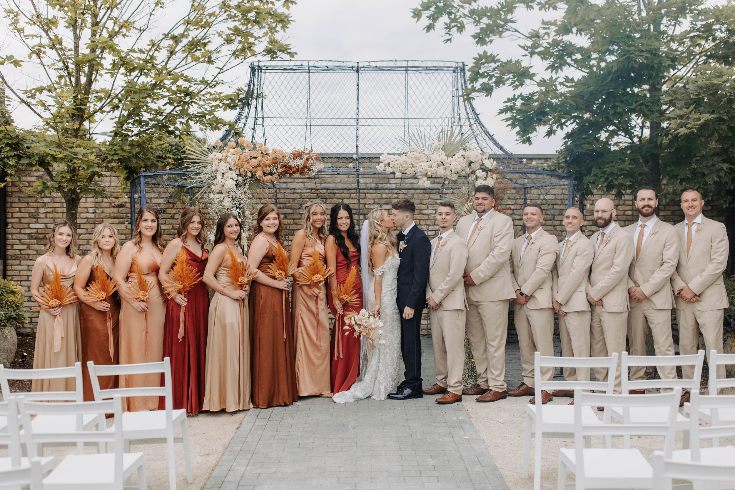modern boho wedding in pennsylvania - bridal party