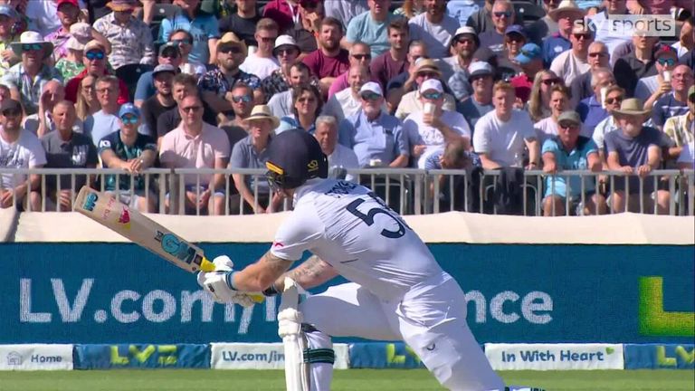 Check out one of the three sixes Stokes struck during his 12th Test hundred - this one clubbed off Simon Harmer