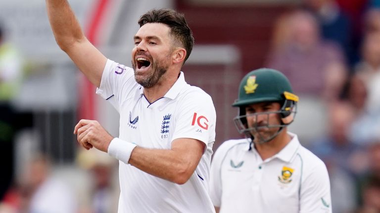 James Anderson took 3-32 from 15 overs on the opening day of his 100th Test match on home soil