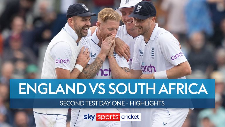Highlights from day one of the second Test between England and South Africa in Manchester