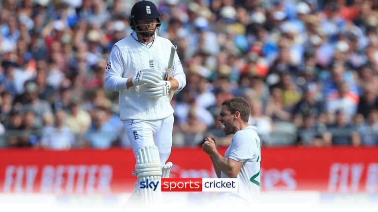 England were five down and still trailing by four runs when South Africa speedster Nortje dismissed Zak Crawley and Jonny Bairstow in the morning session