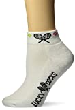 K. Bell Women's Fun Sports and Outdoors Novelty Crew Socks, Raquet (White), Shoe Size: 4-10