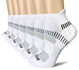 BERING Women's Performance Athletic Ankle Running Socks, White, Shoe Size: W 6-9 / M 5-8 , 6 Pairs