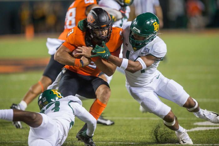 No. 9 Oklahoma State (3-0, 0-0 in Big 12) at No. 16 Baylor (3-1, 1-0 in Big 12), 3:30 p.m., Saturday, Fox