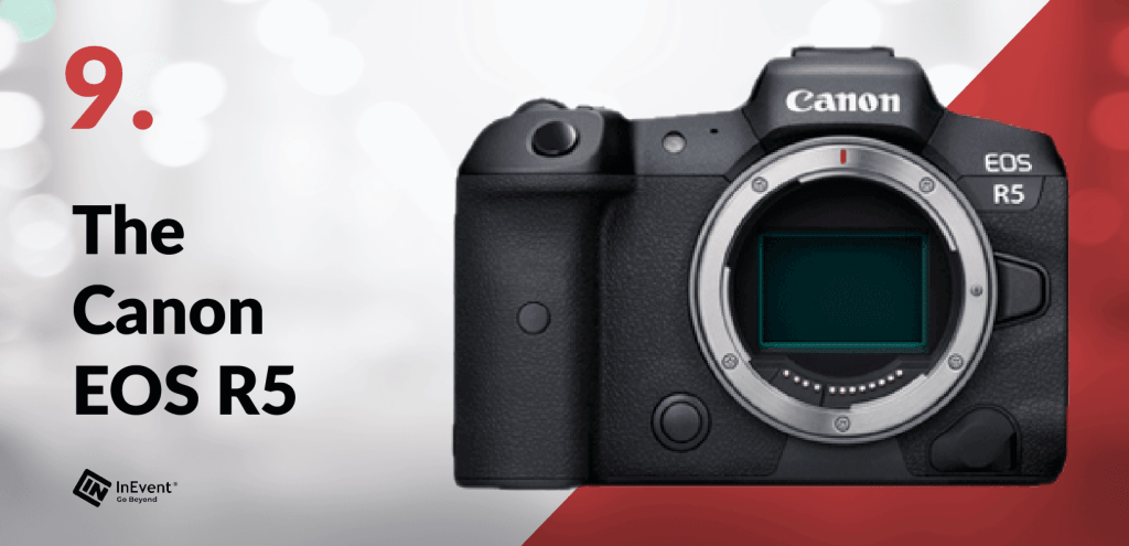 An image showing Canon EOS R5, a 4K camera for live streaming