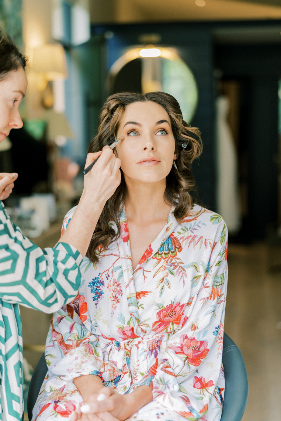 Bride getting ready hair MUA