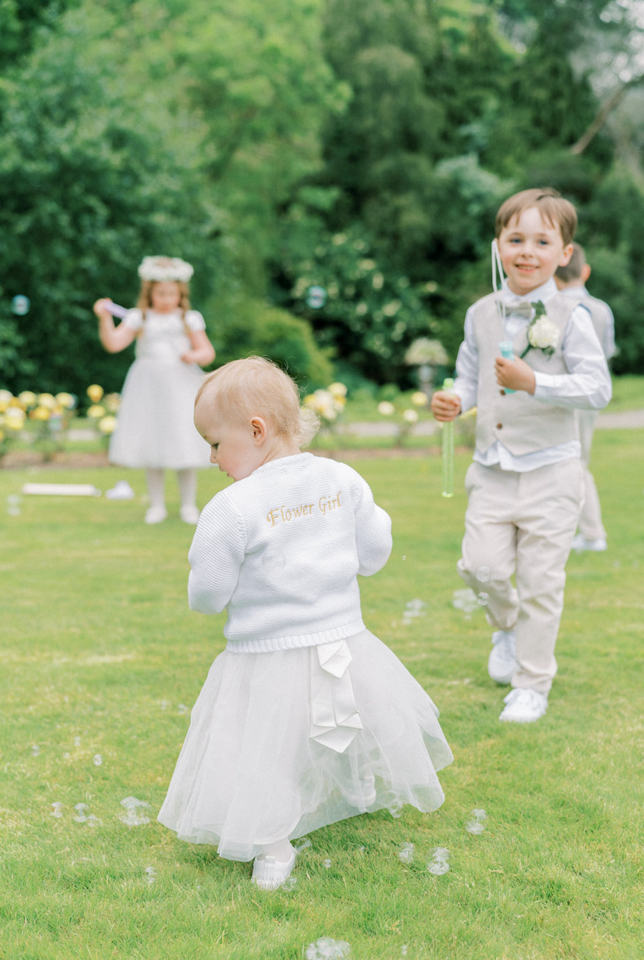 Kids blowing bubbles