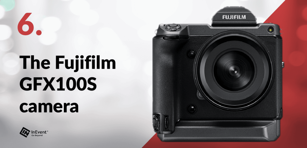 An image showing the Fujifilm GFX100S, a 4K camera for live streaming