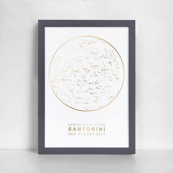 1st Wedding Anniversary Gift Ideas | Custom Star Map | One Fab Day