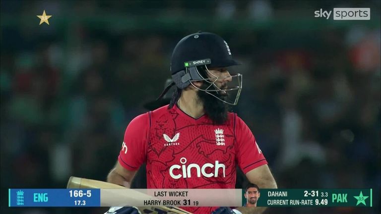 Watch the best bits from Moeen Ali's half-century against Pakistan in the second T20I.