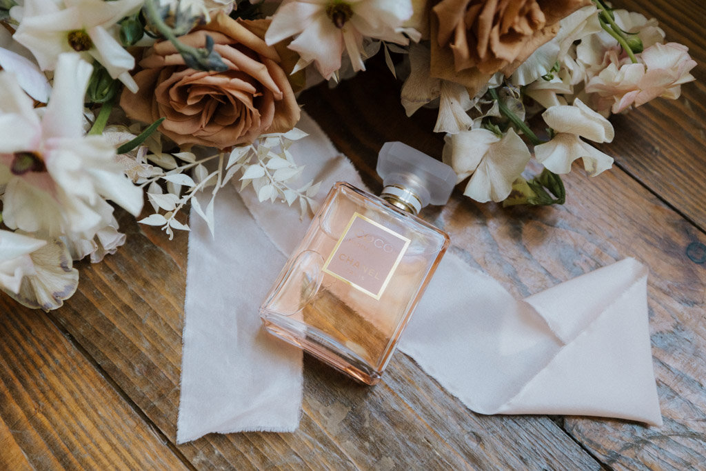 Perfume heels shoes wedding orange roses