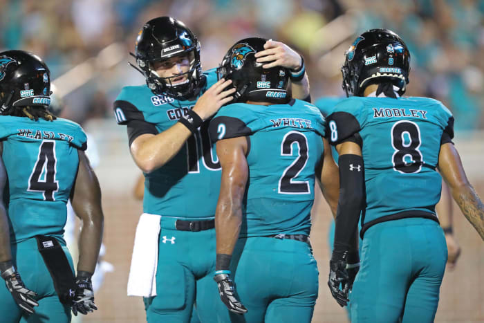 Georgia Southern (3-1, 1-0 in Sun Belt) at Coastal Carolina (4-0, 1-0), 4 p.m., Saturday, ESPN+