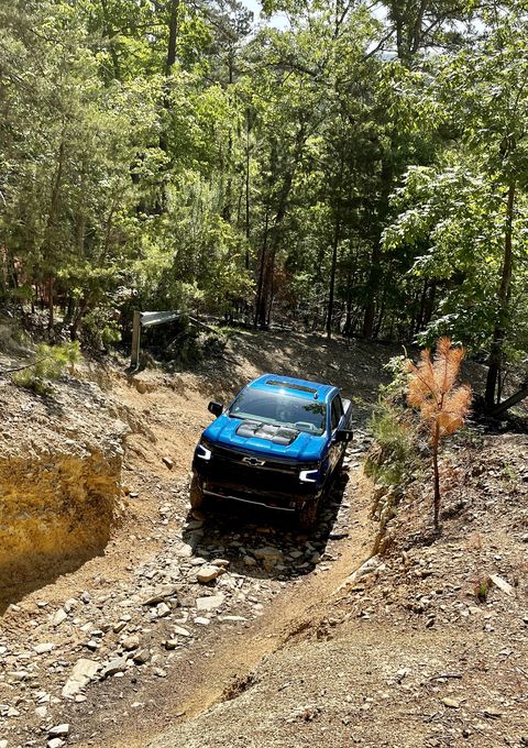 chevy silverado zr2 on a trail