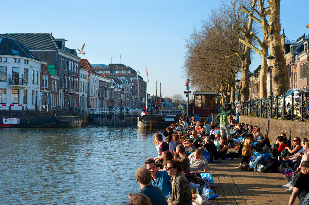People enjoying a drink in the sun-Amsterdam