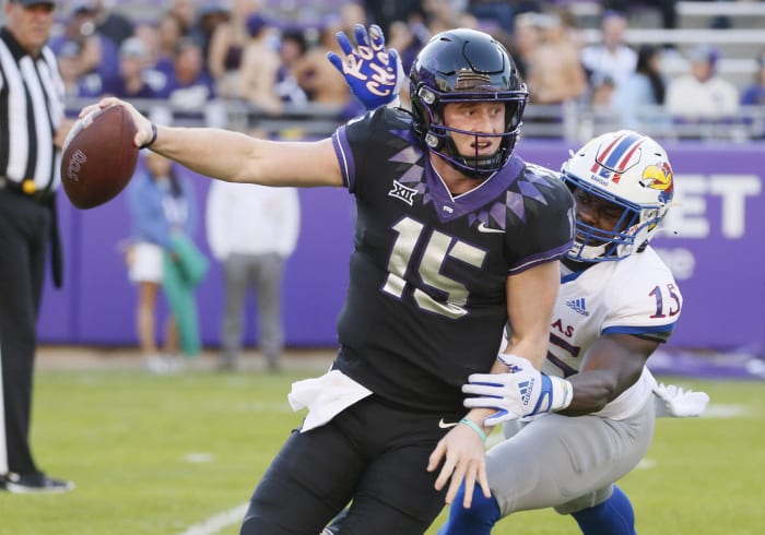 No. 17 TCU (4-0, 1-0 in Big 12) at No. 19 Kansas (5-0, 2-0 in Big 12), Noon, Saturday, FS1
