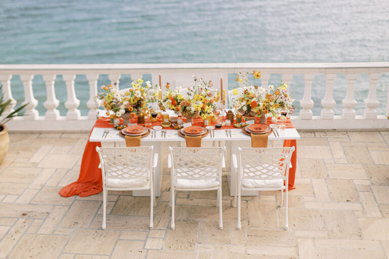A Ruffled Gown For This Colorful Destination Wedding In Greece