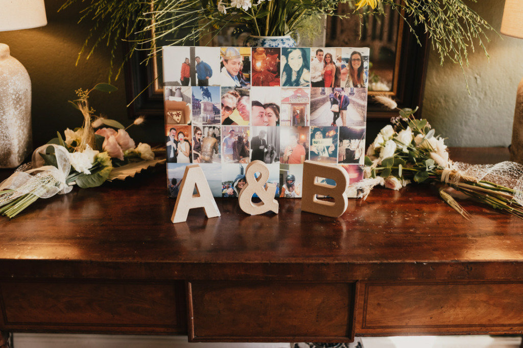 A&B wooden sign
