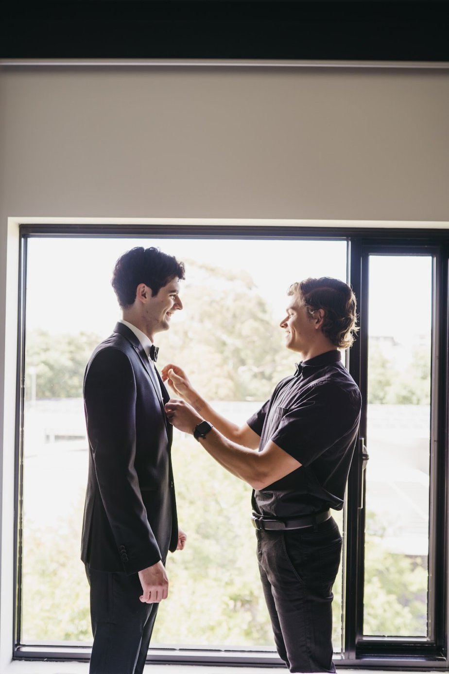 Groom and groomsman