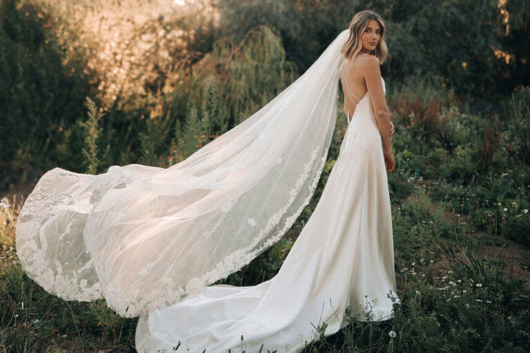 Megan Gilbride in Andrea Hawkes: A Tipi Garden Wedding With Twelve Bridesmaids, Street Food & Corgi Flower Dogs – Love My Dress® – Wedding Inspiration Daily