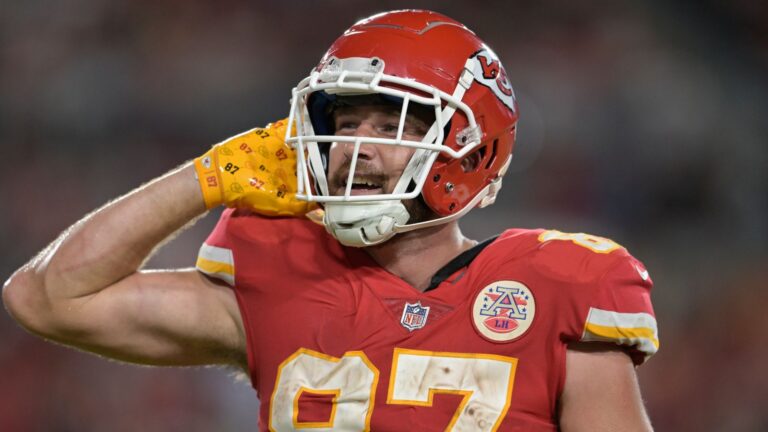 NFL Week Five Stats: Travis Kelce makes historical past with four-TD effort and Tom Brady extends win streak over Atlanta Falcons
