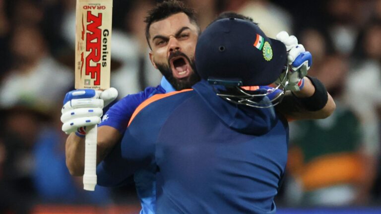 Virat Kohli’s unbeaten half-century steers India to victory over Pakistan in T20 World Cup thriller