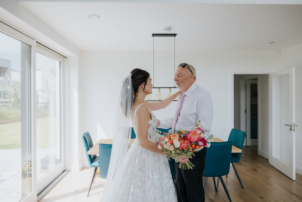 Bride and father bouquet