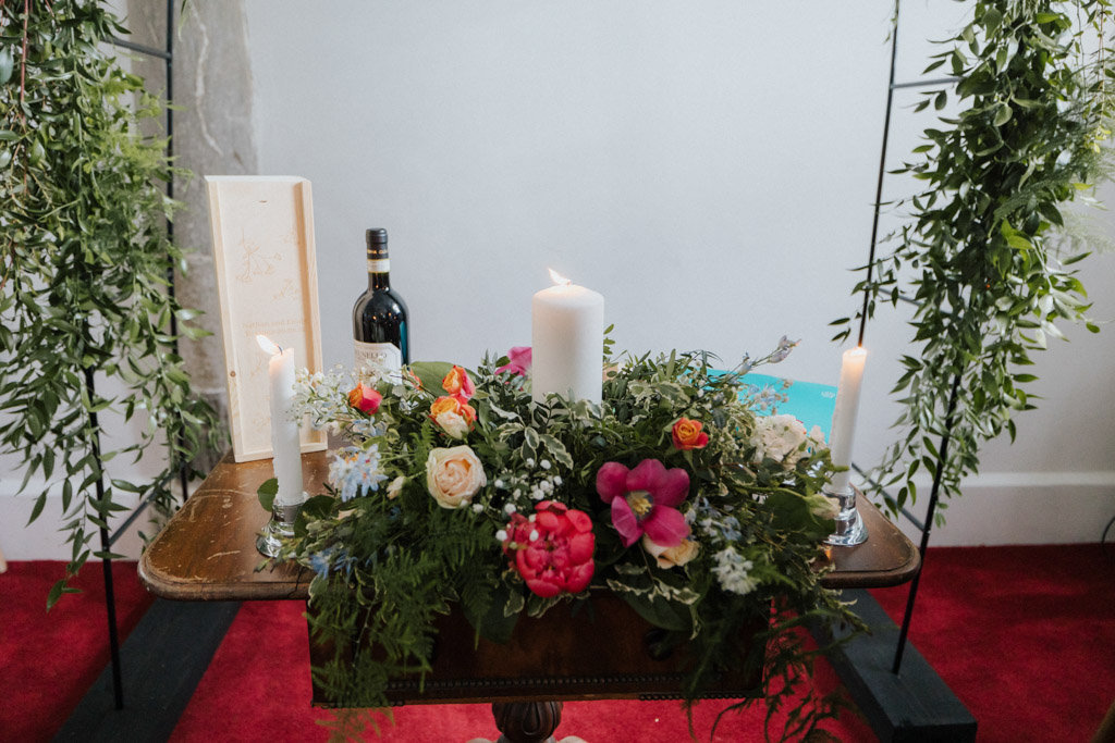 Candle roses flowers red wine