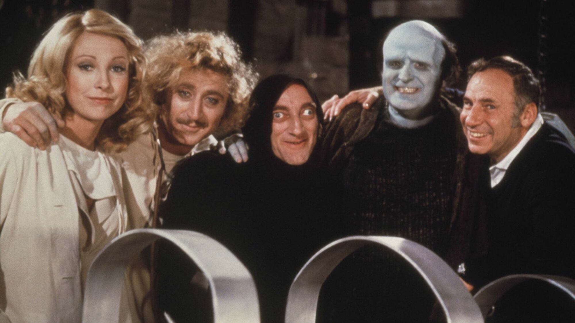 Teri Garr, Gene Wilder, Marty Feldman, Peter Boyle, and Mel Brooks in 