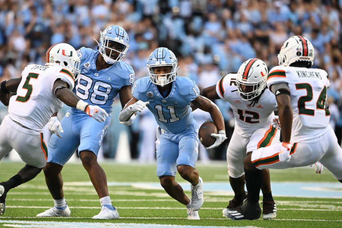North Carolina (4-1, 1-0 in ACC) at Miami, Fla. (2-2, 0-0), 4 p.m., Saturday, ESPN2