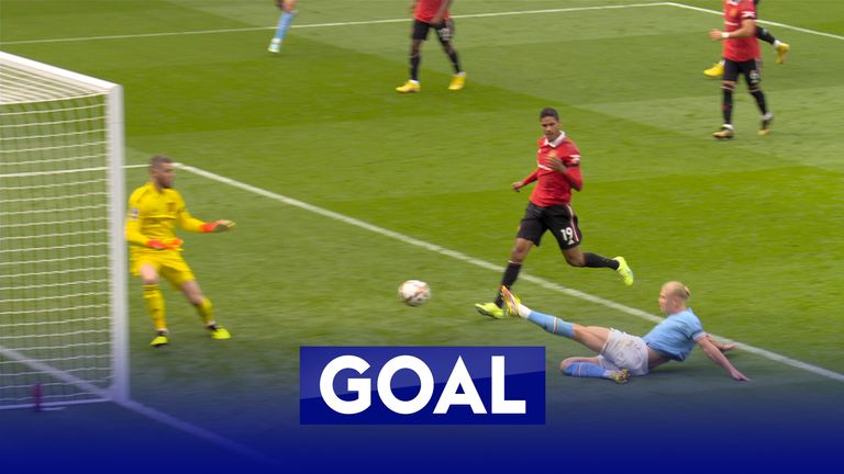 Haaland scores his second against Man Utd