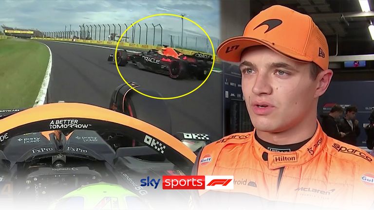 McLaren's Lando Norris blamed Red Bull driver Max Verstappen for almost causing a collision with him during Q3 at Suzuka