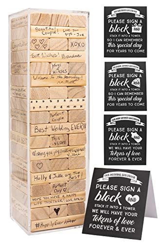 Wooden Jenga Sign-In Blocks With Acrylic Case