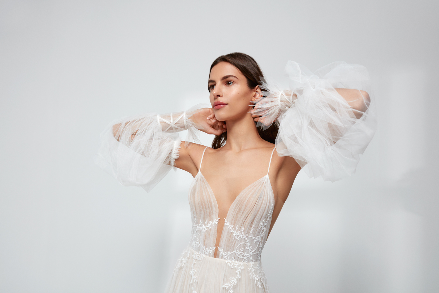Anna Kara wedding dress, detachable puff sleeves