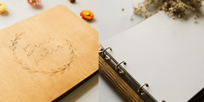 Botanical Wooden Polaroid Guest Book