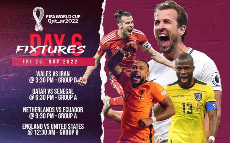 FIFA World Cup 2022: Today in FIFA WC, Wales vs Iran, Qatar vs Senegal, England takes on USA & Netherlands vs Ecuador: Follow DAY 6 LIVE