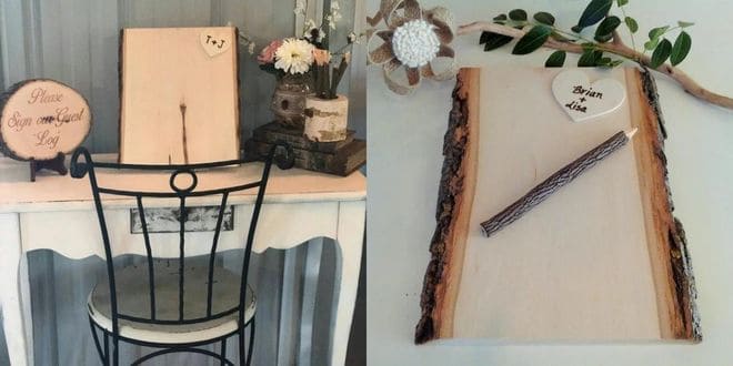 Live Edge Tree Slice Guest Book