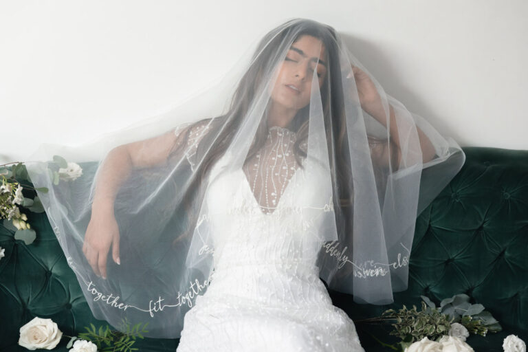 Poetry Veils: Wedding Veils Embroidered With Your Personal Poem
