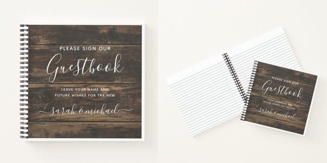 Simple Barnwood Wedding Guest Book