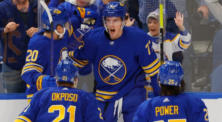 Tage all the fad: Thompson notches 6 factors as Sabres crush Red Wings