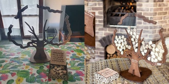 Transparent Shadowbox Guest Book Tree