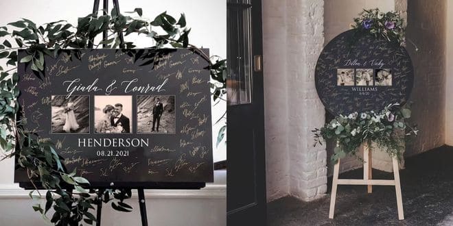 Wood Rustic Photo Guest Board