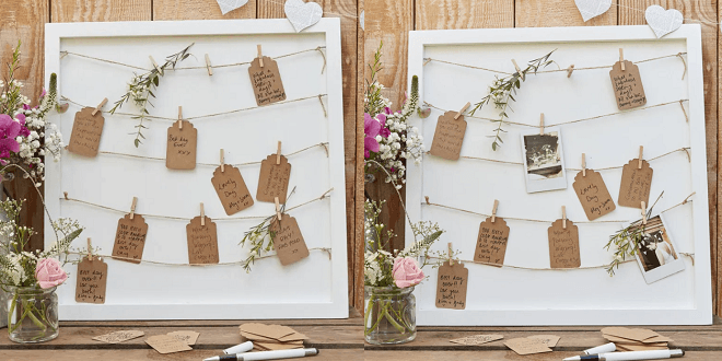 Wooden Hanging Polaroid Photo Guest Frame