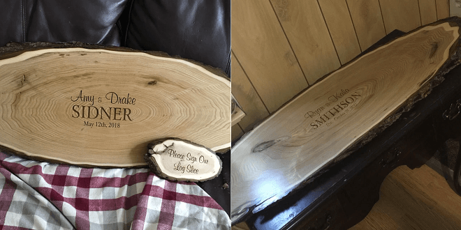 Wooden Slab Guest Book