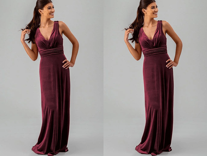 Stretch Velvet Empire Gown