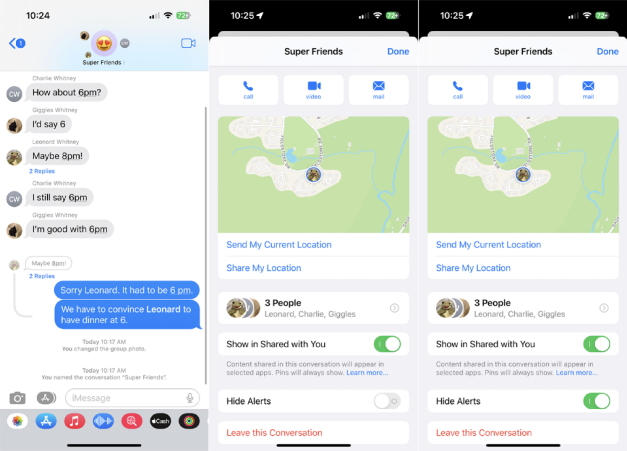 Hide alerts for new messages