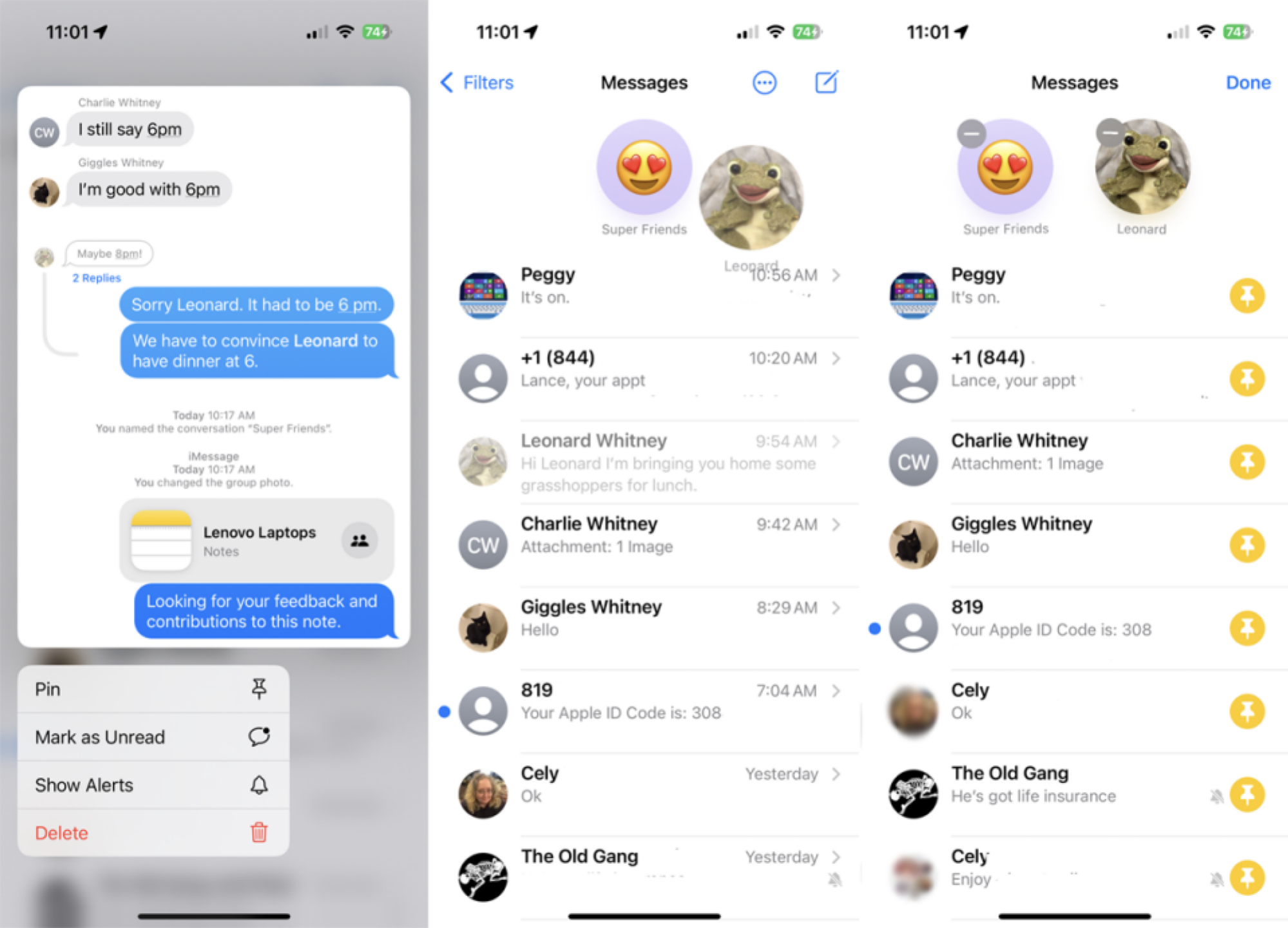Pin a conversation