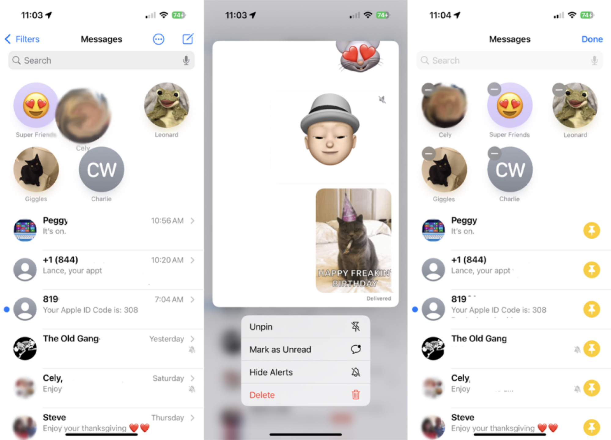 Pin a conversation
